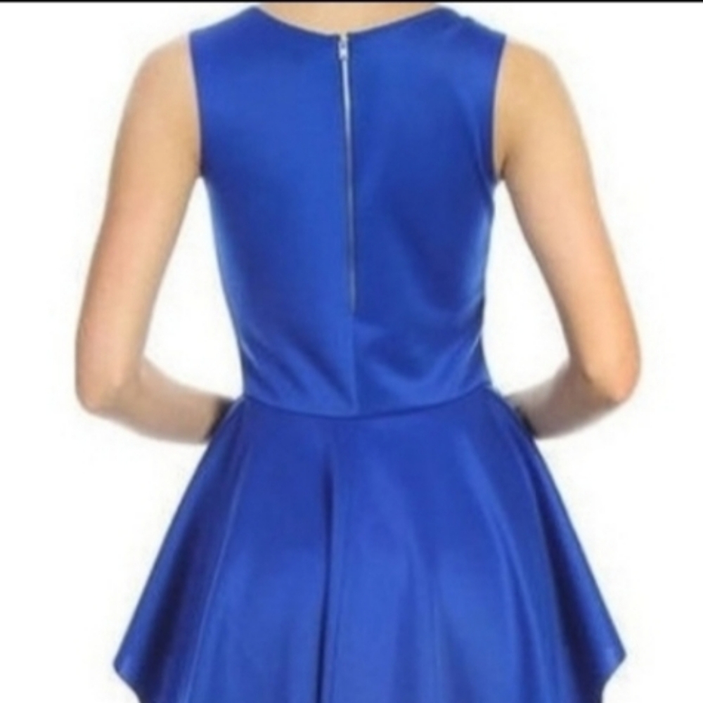 Blue peplum jumpsuit with tail